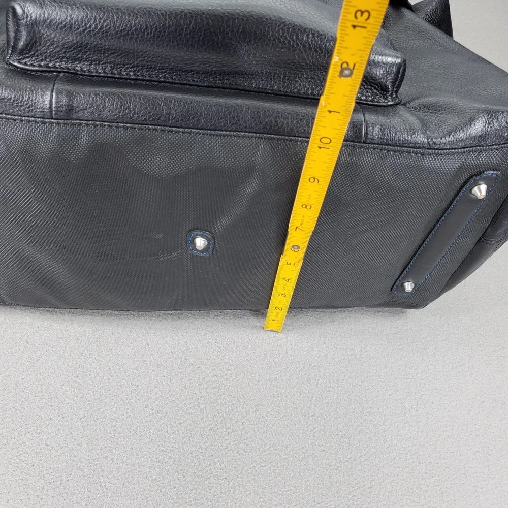 Robert Graham Duffel Bag Black Leather Pebbled Weekender Travel Luggage Bag